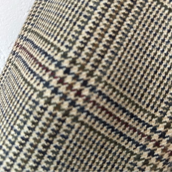 OSCAR DE LA RENTA Wool and Silk Houndstooth Tan Two Button Blazer Sport Coat 43R - Picture 7 of 16